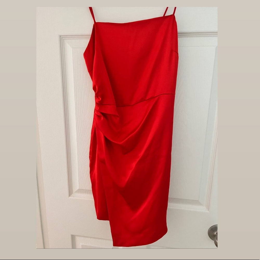 NWT Zara Red Satin Mini Dress